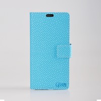 Qoosea Stand Flip Wallet Case with Card Holder and ID Slot for Wiko U Feel Smartphone(Blue)