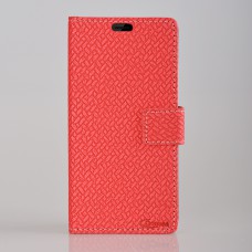 Qoosea Stand Flip Wallet Case with Card Holder and ID Slot for Wiko U Feel Smartphone(Red)